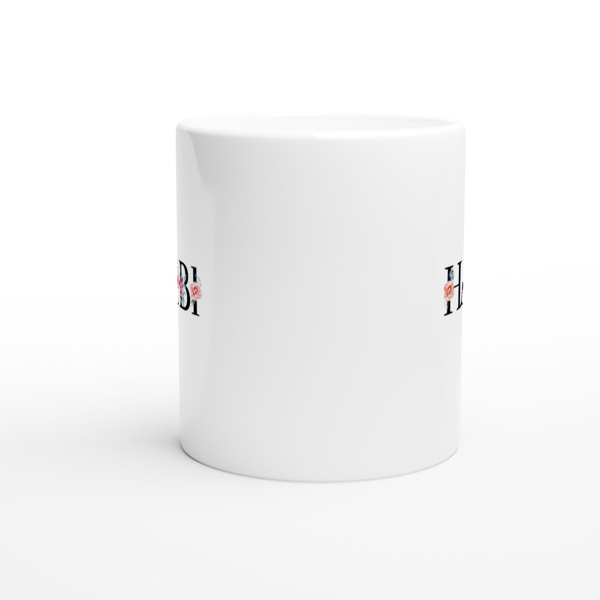 Habibi Arabic mug styled as a gift for him, placed on a neutral surface