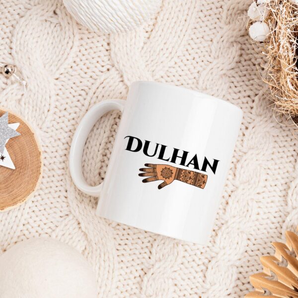 Artkins dulhan mug, 11 oz ceramic desi bride cup, back view