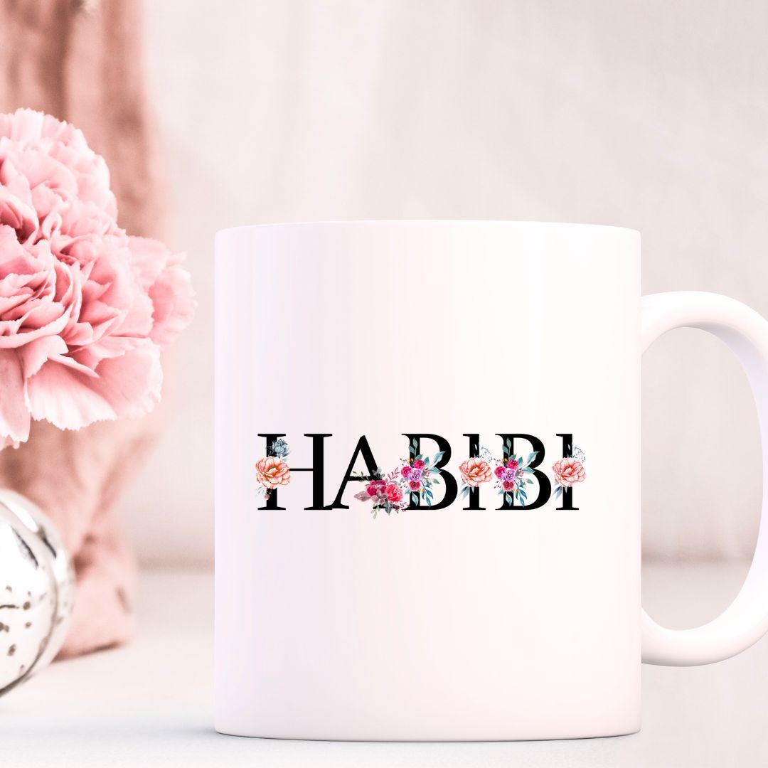 Habibi Arabic Floral Ceramic Mug