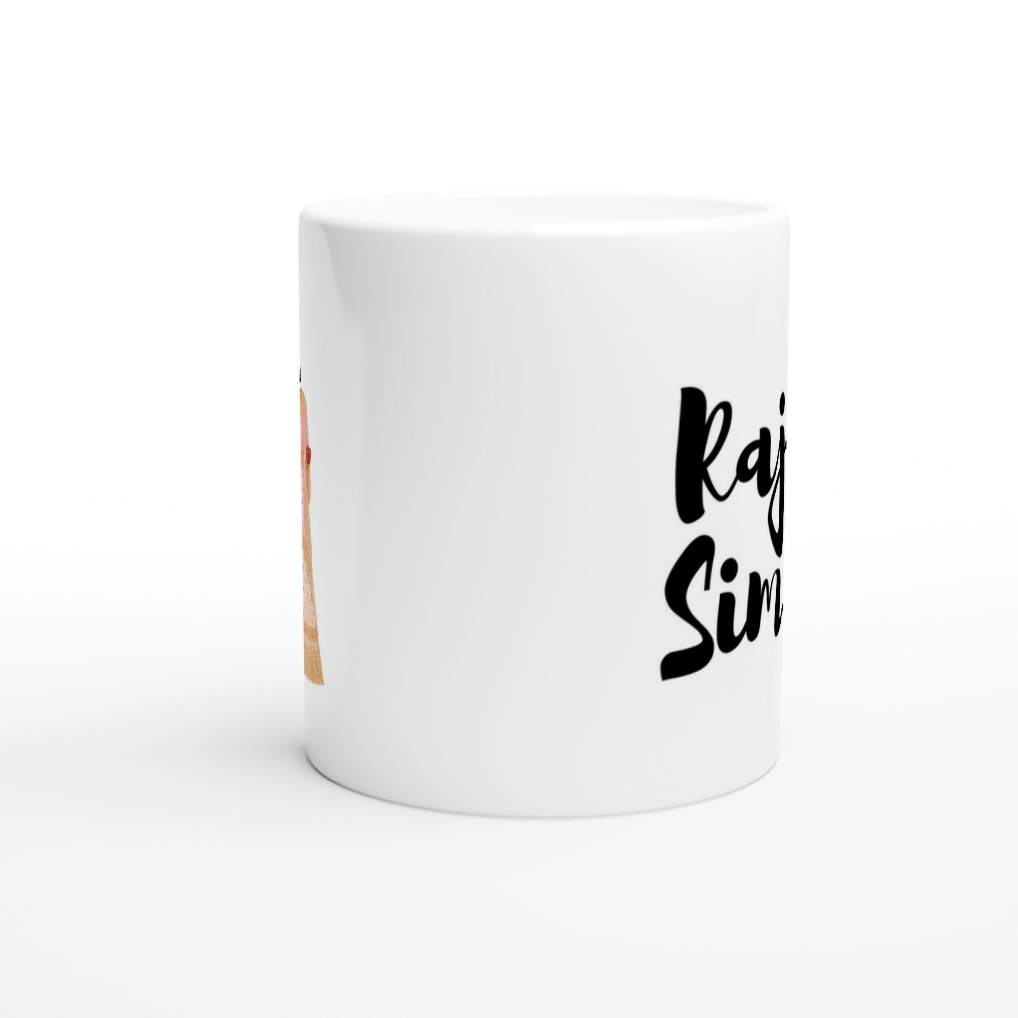 Faceless couple mug from Artkins, side view showing full illustration wrap on ceramic mug